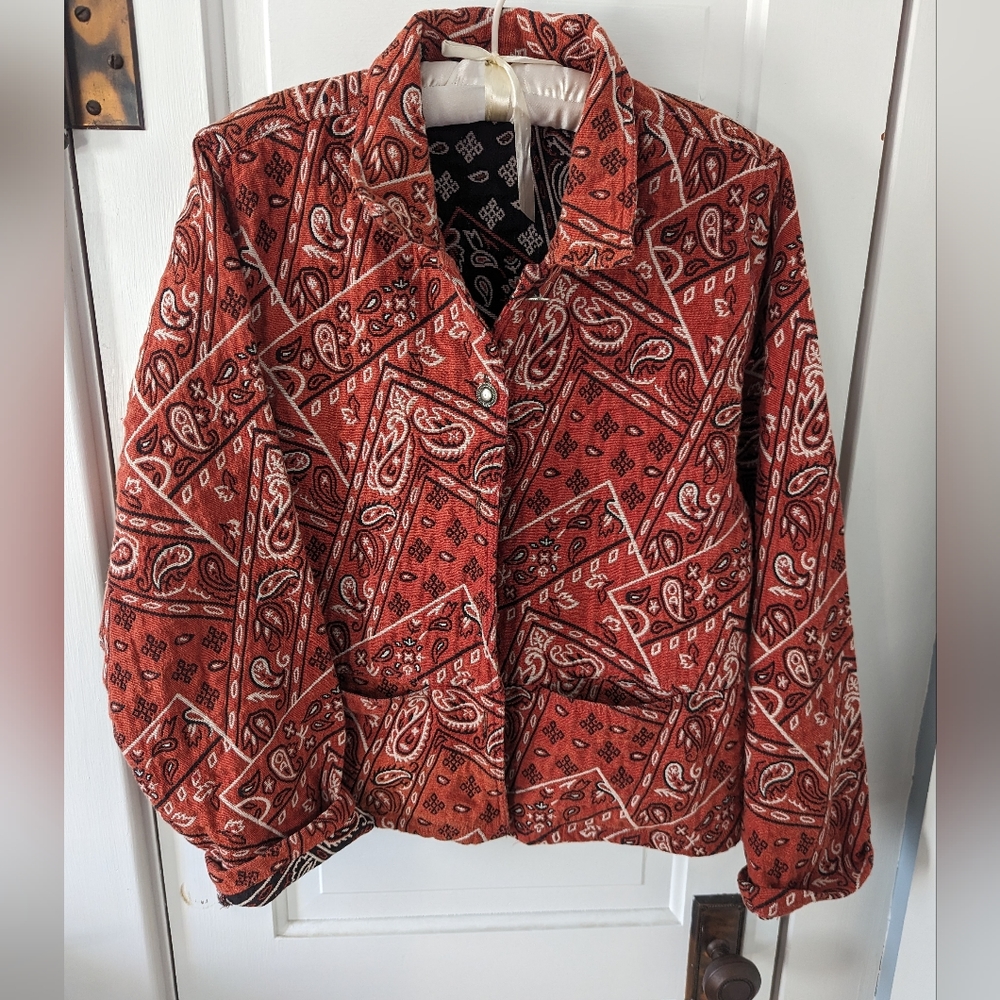 Vintage 90's Western Cowgirl Tapestry Bandana Coat